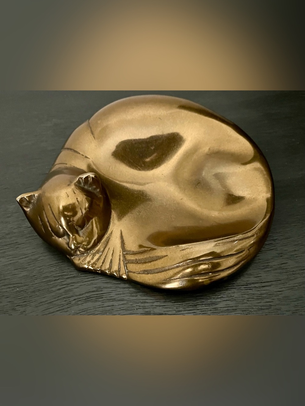 Vintage Brass Cat Trinket Dish - Picture 4 of 10